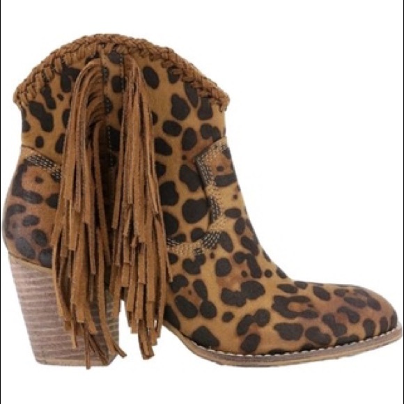 western leopard booties